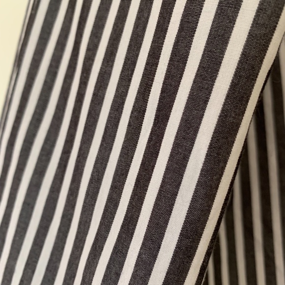 CHAPS WOMEN’S BLOUSE GRAY AND WHITE STRIPPED SIZE L - Picture 4 of 5